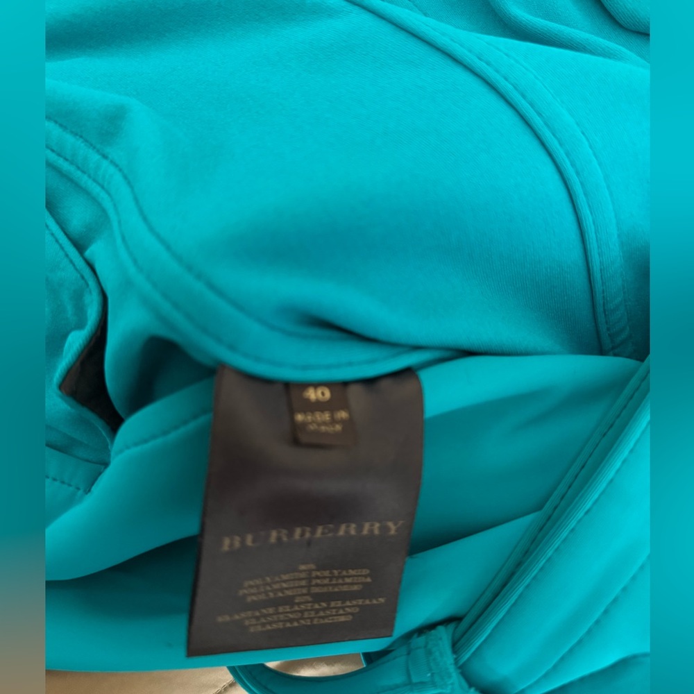 Burberry Prorsum Turquoise Trench Coat with Iconic Logo bottoms - Picture 8 of 8